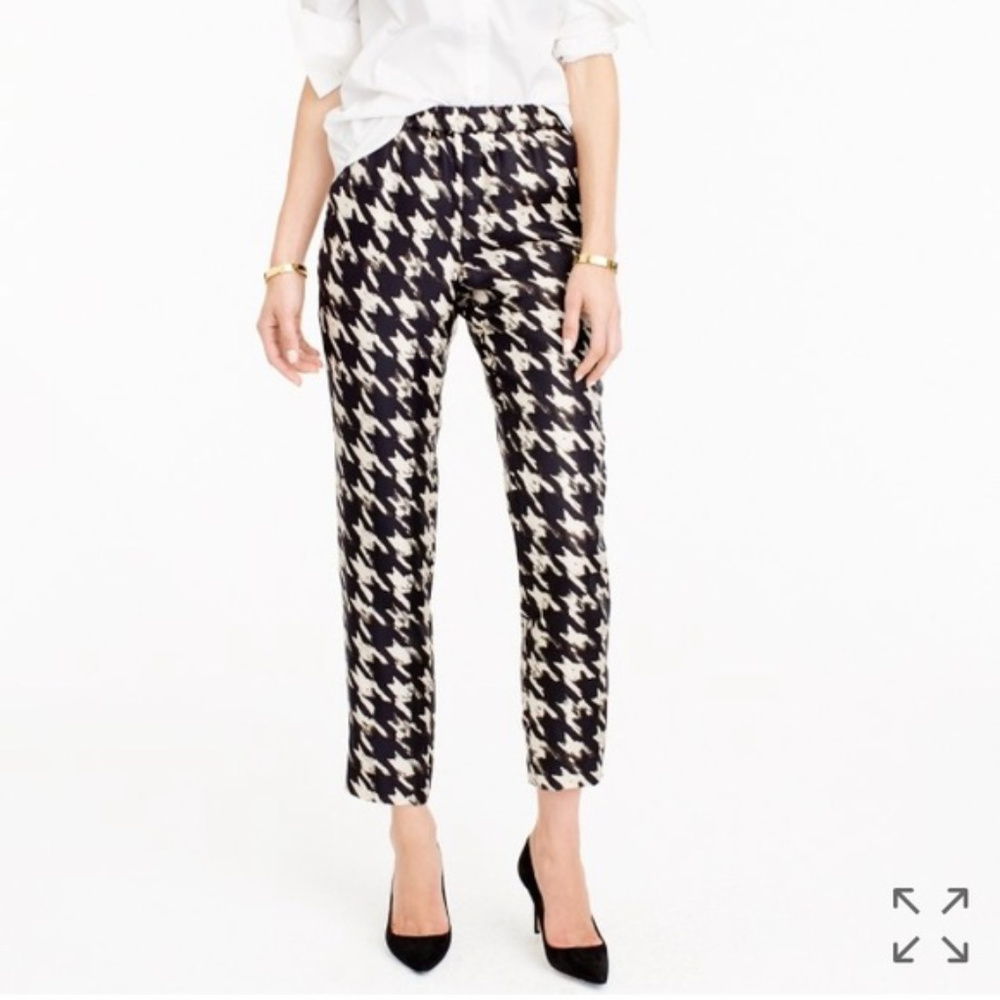 J. Crew Silk Pull on Pant In Wolfstooth, size 4 - Picture 1 of 7